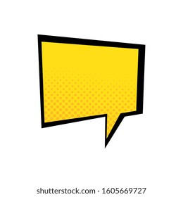 speech bubble yellow color pop art style vector illustration design