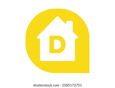 Speech Bubble Yellow D Classification Home Energy Efficiency Scale Sustainability Economy