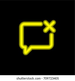 Speech bubble yellow glowing neon ui ux icon. Glowing sign logo vector