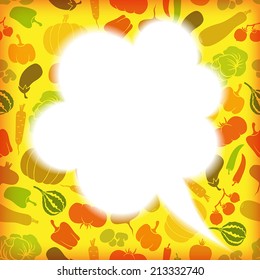Speech bubble for your text on vegetarian background
