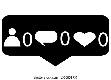 speech bubble zero friends,likes,messages  for t-shirt and apparels graphic vector print.Vector illustration