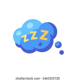 Speech bubble with ZZZ. Sleep flat icon