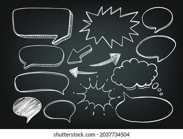 speech bubbled vector drawing on blackboard