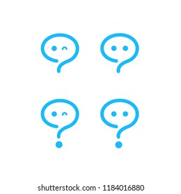 Speech Bubble,fun speak talk logo , question mark logo design