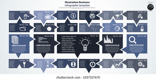  Speech bubbles 23 Step -  Modern design Idea and Concept Vector illustration  Infographic template.