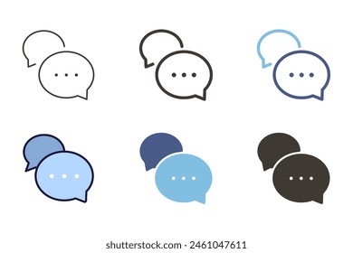 Speech bubbles with 3 dots communication icon. Vector graphic element for chat, speaking, dialogue