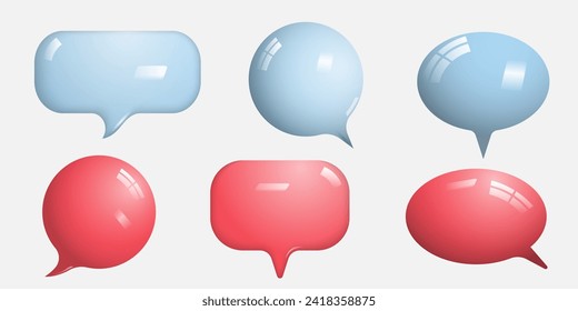 Speech bubbles 3d style vector