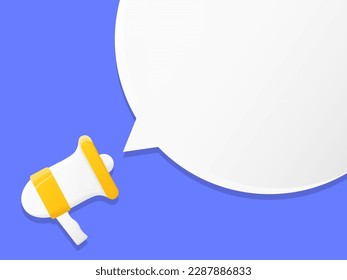 Speech bubbles announce by megaphone minimalist design. Vector illustration