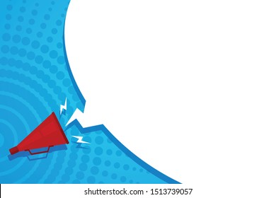 Speech bubbles announced by megaphone, illustration.