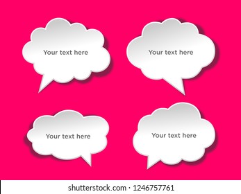 Speech bubbles banner set. Price tags, sticker. Vector illustration.