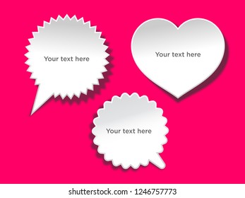Speech bubbles banner set. Price tags, sticker. Vector illustration.