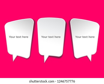 Speech bubbles banner set. Price tags, sticker. Vector illustration.