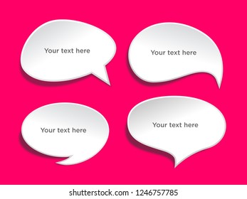 Speech bubbles banner set. Price tags, sticker. Vector illustration.