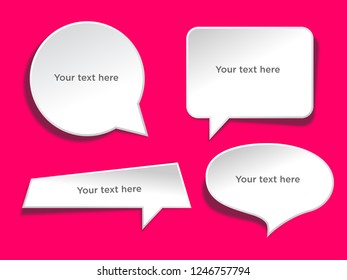 Speech bubbles banner set. Price tags, sticker. Vector illustration.