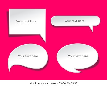 Speech bubbles banner set. Price tags, sticker. Vector illustration.