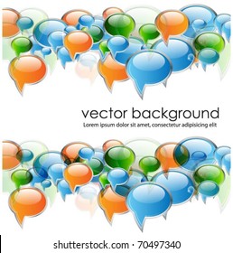 speech bubbles banner-vector