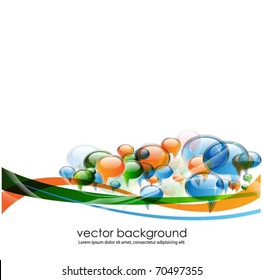 speech bubbles banner-vector