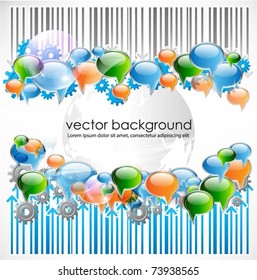 speech bubbles banner-vector