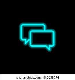 Speech bubbles blue glowing neon ui ux icon. Glowing sign logo vector
