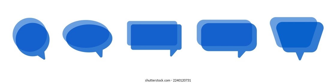 Speech Bubbles blue line icons set.Simple bubble chat icons.Talk bubbles.Empty speech clouds chat collection.Message box communication. Speech balloon.