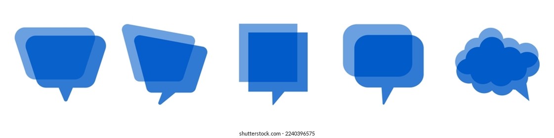 Speech Bubbles blue line icons set.Simple bubble chat icons.Talk bubbles.Empty speech clouds chat collection.Message box communication. Speech balloon.
