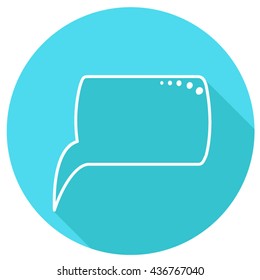 Speech bubbles in blue round with shadow in thin line style