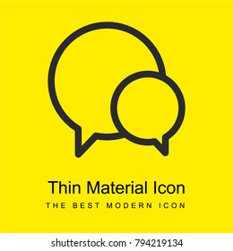 Speech bubbles bright yellow material minimal icon or logo design