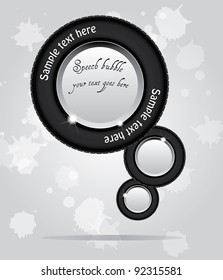Speech bubbles from car tire shape