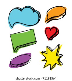 Speech bubbles cartoon doodle sketch style