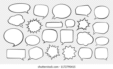 Speech Bubbles. Cartoon Vector Illustration