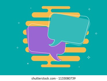 Speech bubbles. Chat bot concept. Virtual assistance elements. Vector illustration.