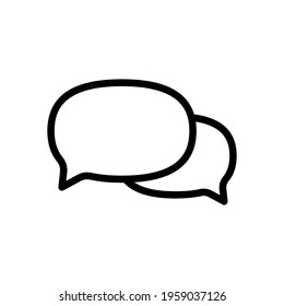 Speech bubbles, chat messages, text clouds, simple icon. Black icon on white background