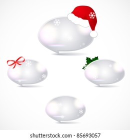Speech bubbles with Christmas decoration