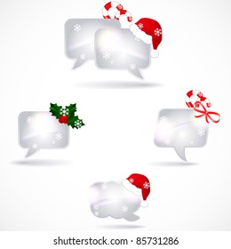 Speech bubbles with Christmas decoration