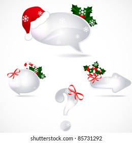 Speech bubbles with Christmas decoration