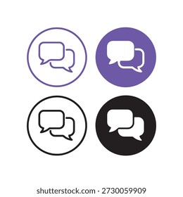 Speech bubbles in circles with varying colors for communication graphics