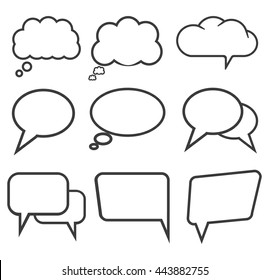  Speech bubbles cloud icons set  on white background. vector illustration