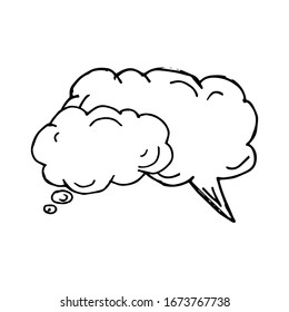 Speech bubbles clouds hand drawn illustration vector