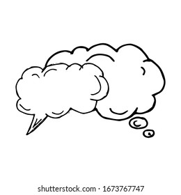 Speech bubbles clouds hand drawn illustration vector