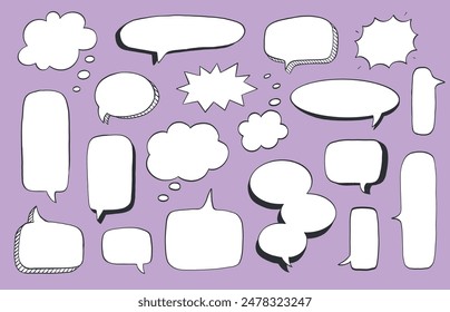 speech bubbles collection with copy space for text. Good for stickers, prints, cards, posters, planners, organizers, etc. EPS 10