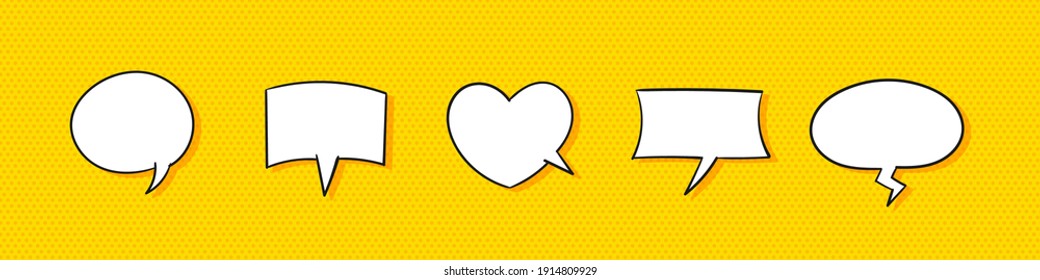 Speech bubbles. Collection of empty speech bubbles. Hand drawn Icons. Trendy style. Modern empty comic bubbles flat style. Vector illustration