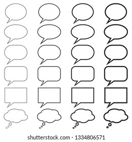 Speech bubbles collection on the white background. Vector illustration.
