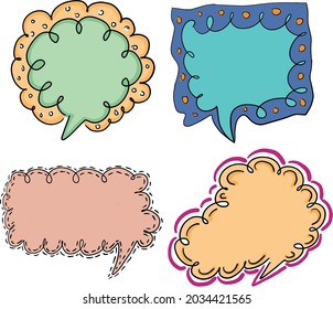 speech bubbles collection. 
stylized speech bubbles. 
colorful and very different speech bubbles.