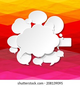 Speech Bubbles With Color Background, Vector Illustration