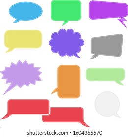 Speech bubbles. Colored blank signs. Vector illustration isolated on white background