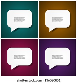 Speech bubbles with colorful backgrounds