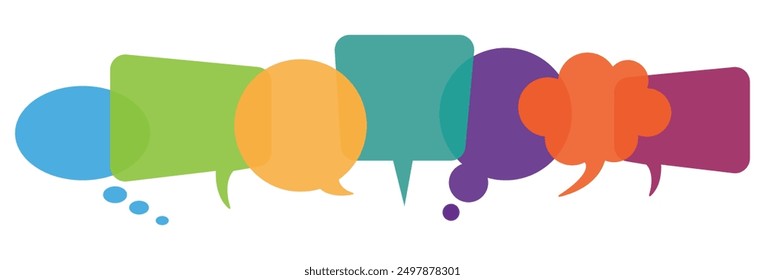 Speech bubbles colorful Icon. Social media communication. Multicolor dialogue concept. Vector illustration.