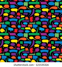 Speech bubbles colorful seamless pattern.