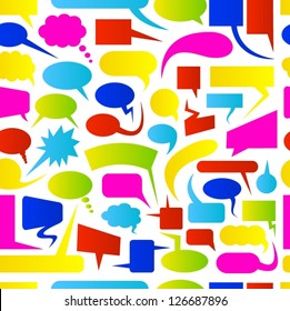 Speech bubbles colorful seamless pattern.