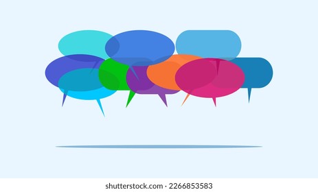 Speech bubbles or colorful text bubbles. Opinion concept. Meeting to propose suggestions. vector 